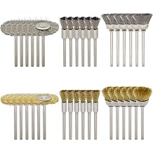 36-Piece Wire Brush Set - Metal Rust Removal, Polishing, Cleaning - Shaft 1/8 3mm - Removes Burrs, Dust, and Oxide Layer - Handles Rough Surfaces - Designed for Industrial and DIY Enthusiasts