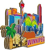 Vista 2 de Winnipeg - Imán de madera para nevera, diseño de Canadá, Canadá, Monumentos 3D, recuerdos coleccionables, decoración hecha a mano, 1906