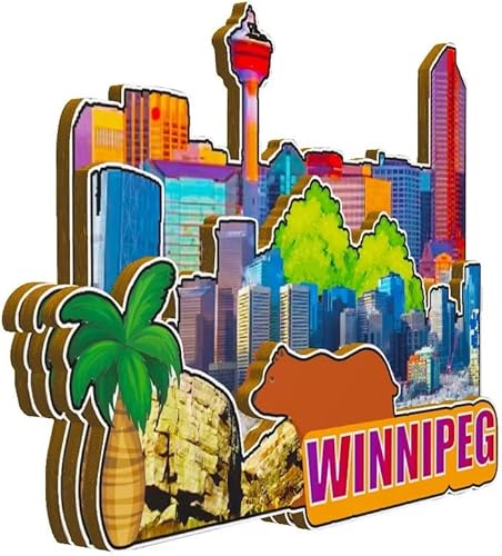 Miniatura 2 de Winnipeg - Imán de madera para nevera, diseño de Canadá, Canadá, Monumentos 3D, recuerdos coleccionables, decoración hecha a mano, 1906
