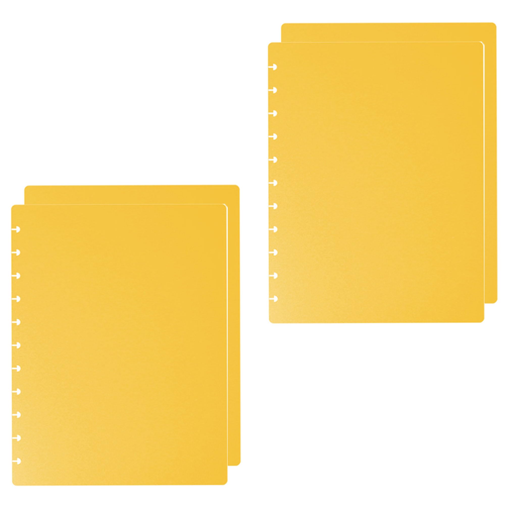 ITSYHPRO 2 Set A4 Discbound Notebook Covers DIY Disc Planner Candy Colors Compatible for Notebook and Planner(Yellow,A4)