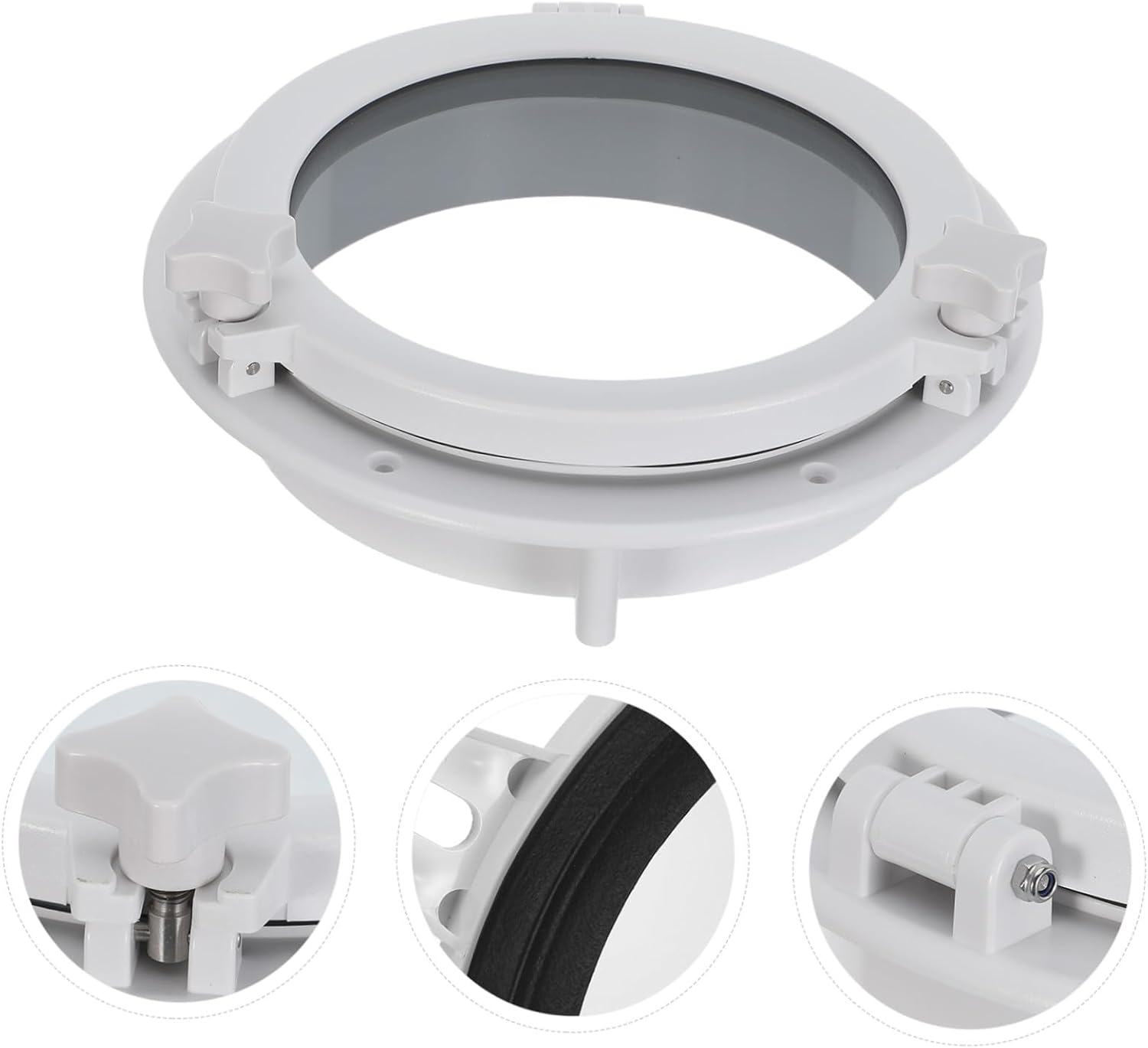 Porthole Hatch Window for Yacht and Motorhome, Tempered Glass with Rubber Seal, High Light Transmission and Easy Ventilation, for Window Improvement in Diverse Living Spaces