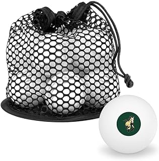 GRAPHICS & MORE College Officially Licensed Secondary Logo Table Tennis Ping Pong Ball 12 Pack with Storage Bag