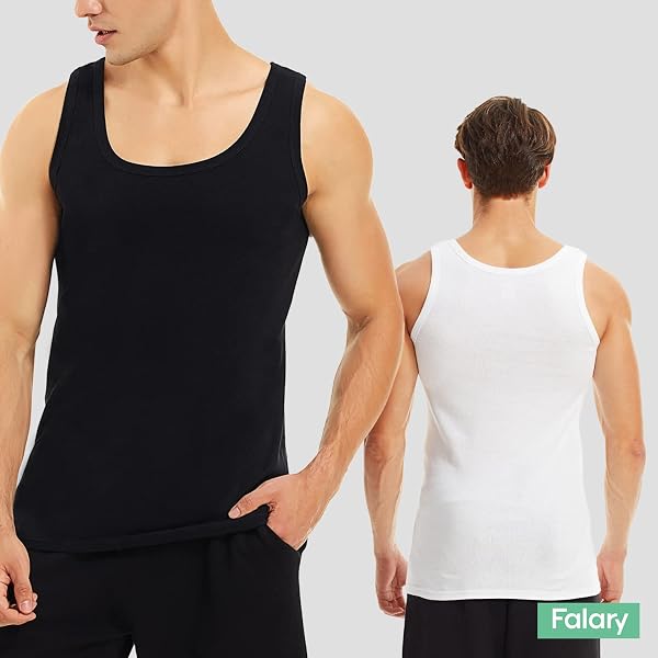 FALARY Canottiera Uomo Pacco da 3/5 100% Cotone Canottiera - 2