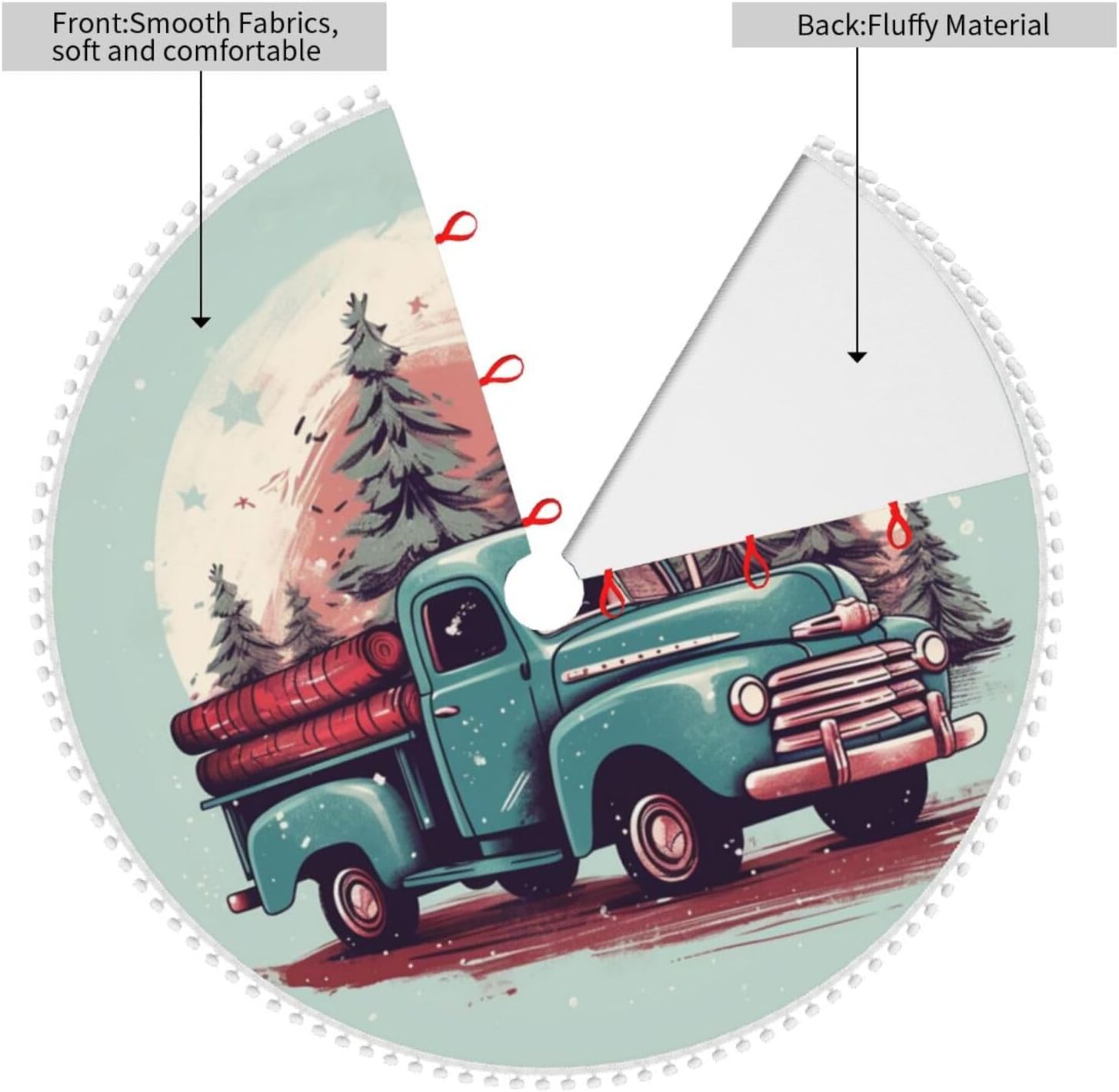 Christmas Tree Skirt Cart Pulling Lumber Xmas Tree Skirt Christmas Decorations Christmas Tree Mat Christmas Tree Skirts Xmas Decorations for Indoor Holiday Party Decor