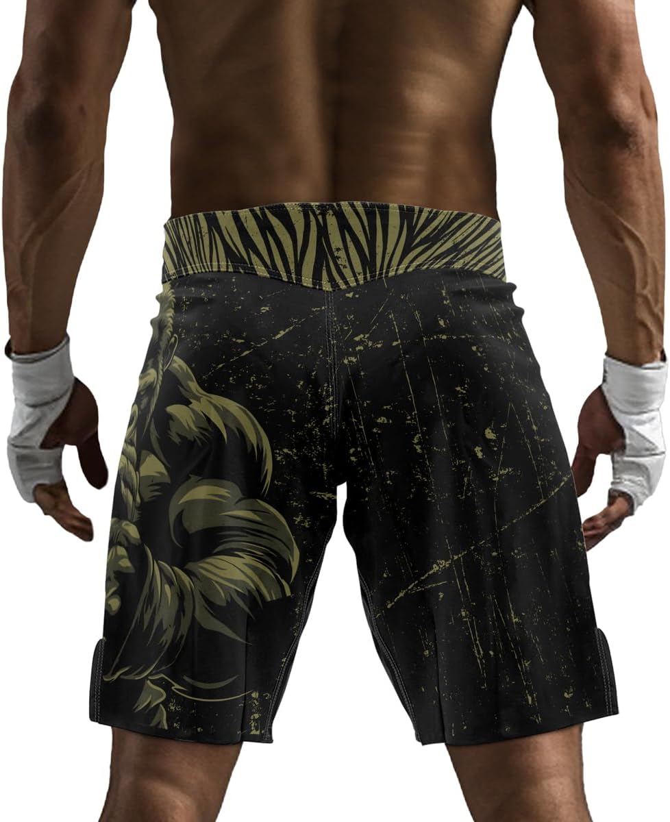 Gorilla Kickboxing Shorts Men - Men's Fight Short for MMA Boxing BJJ Grappling and No Gi