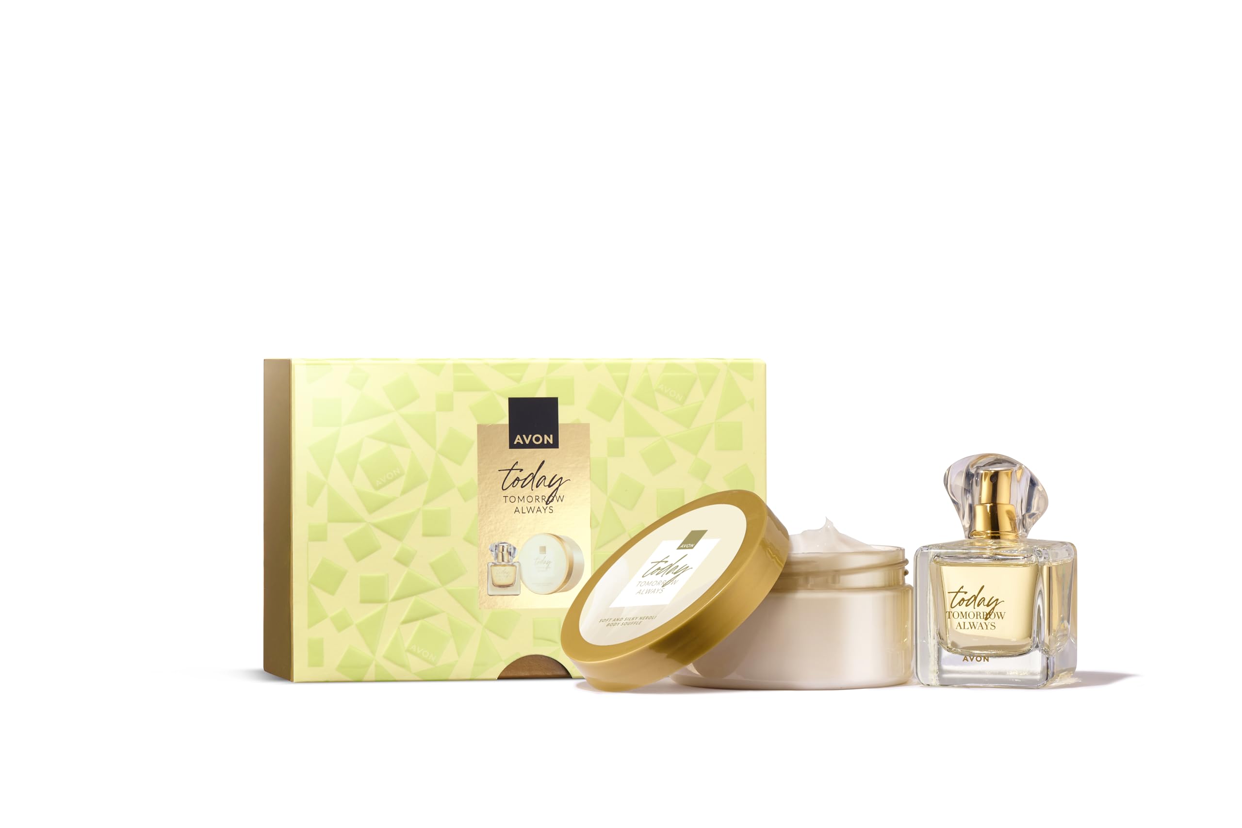AVON Set Regalo TTA Today Lei Eau de Parfum e Soufflé Corpo | Profumo Donna Lunga Durata | Fragranza Floreale, Legnosa e Sensuale con Fiori di Neroli e Sandalo | 50ml + 200ml