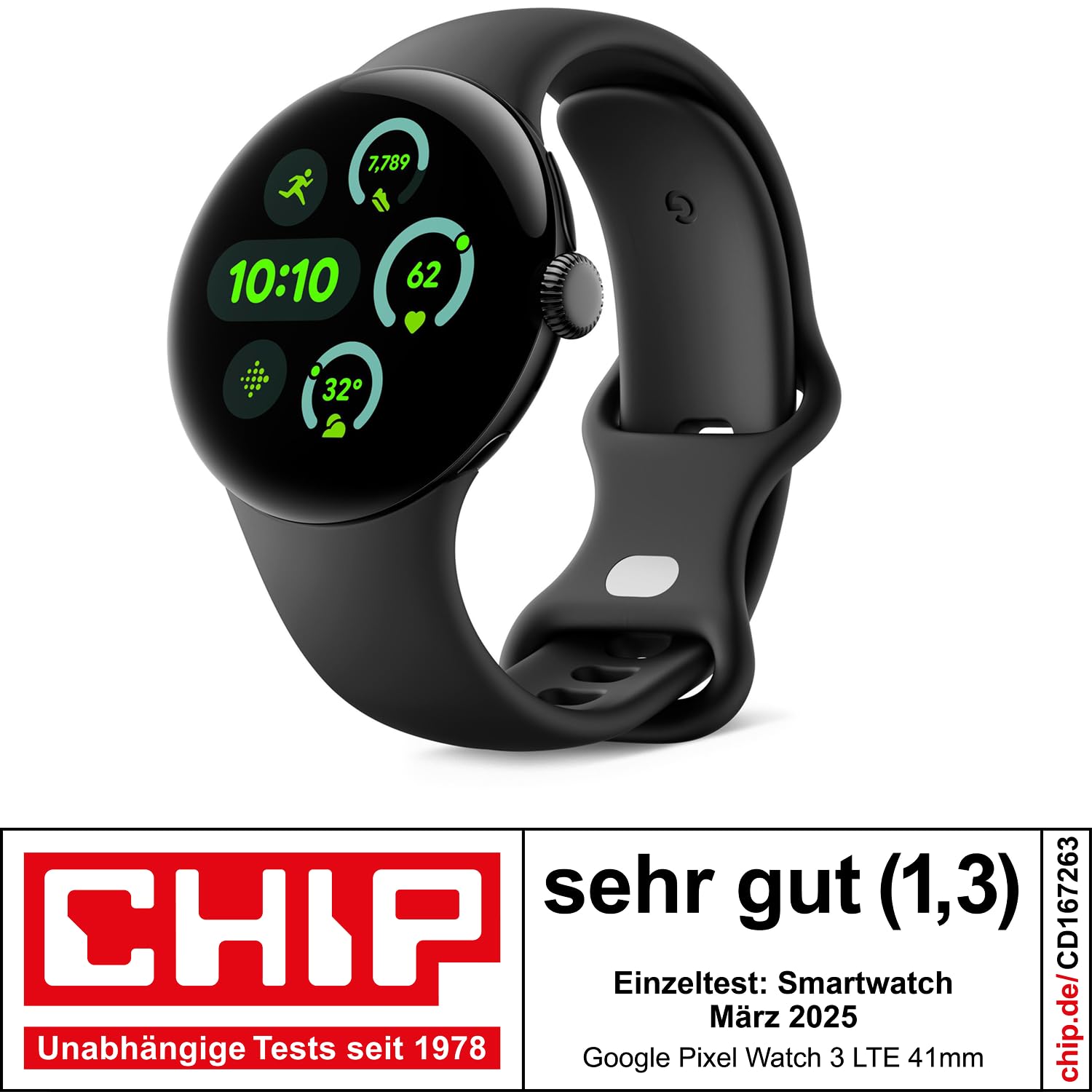 Google Pixel Watch 3 (41 mm) - Android smartwatch with heart