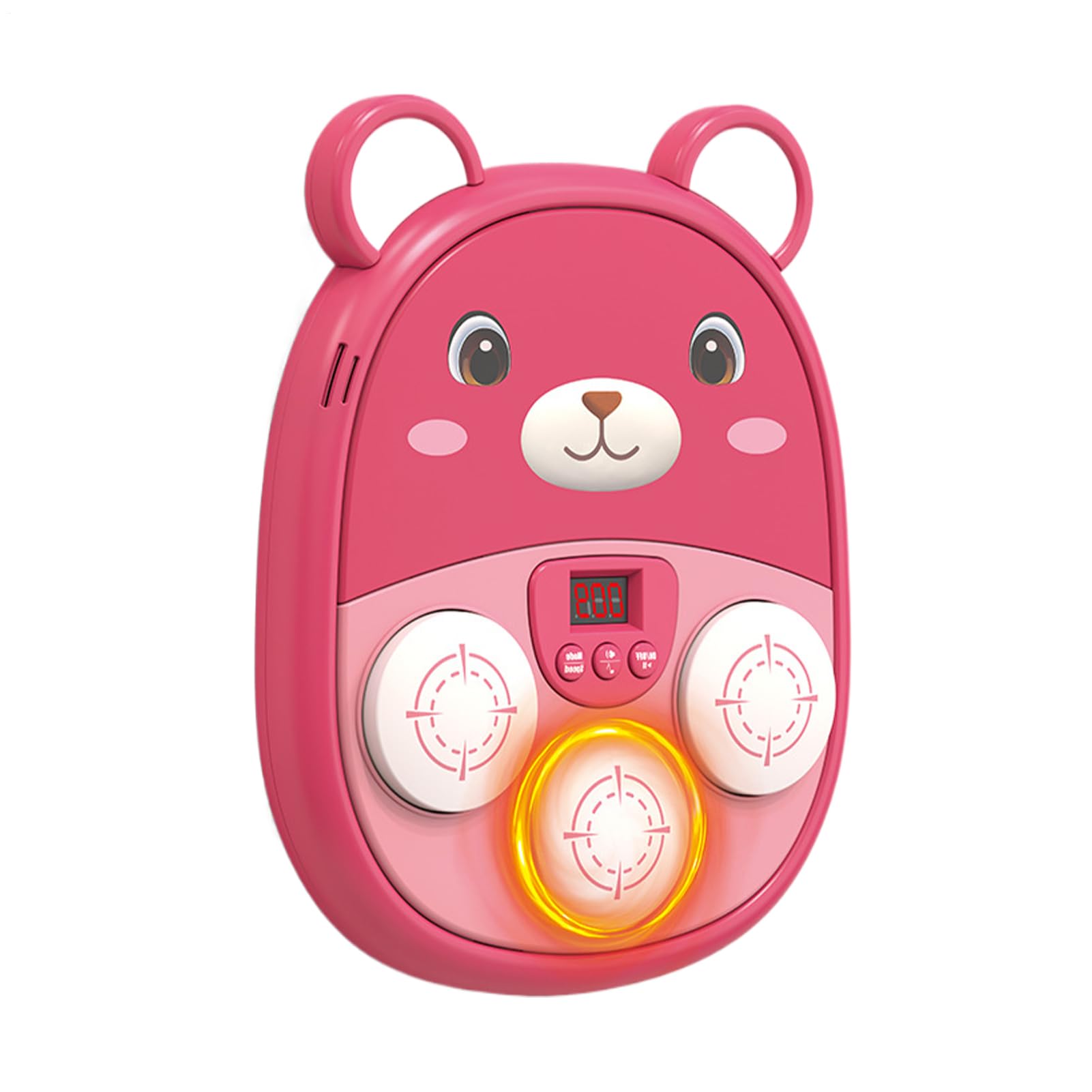 Generico Máquina de boxeo musical – Pad de boxeo montado en la pared 'Oso con diana luminosa LED y musical recargable, juguete de box para entrenamiento interactivo | para gimnasio o cumpleaños