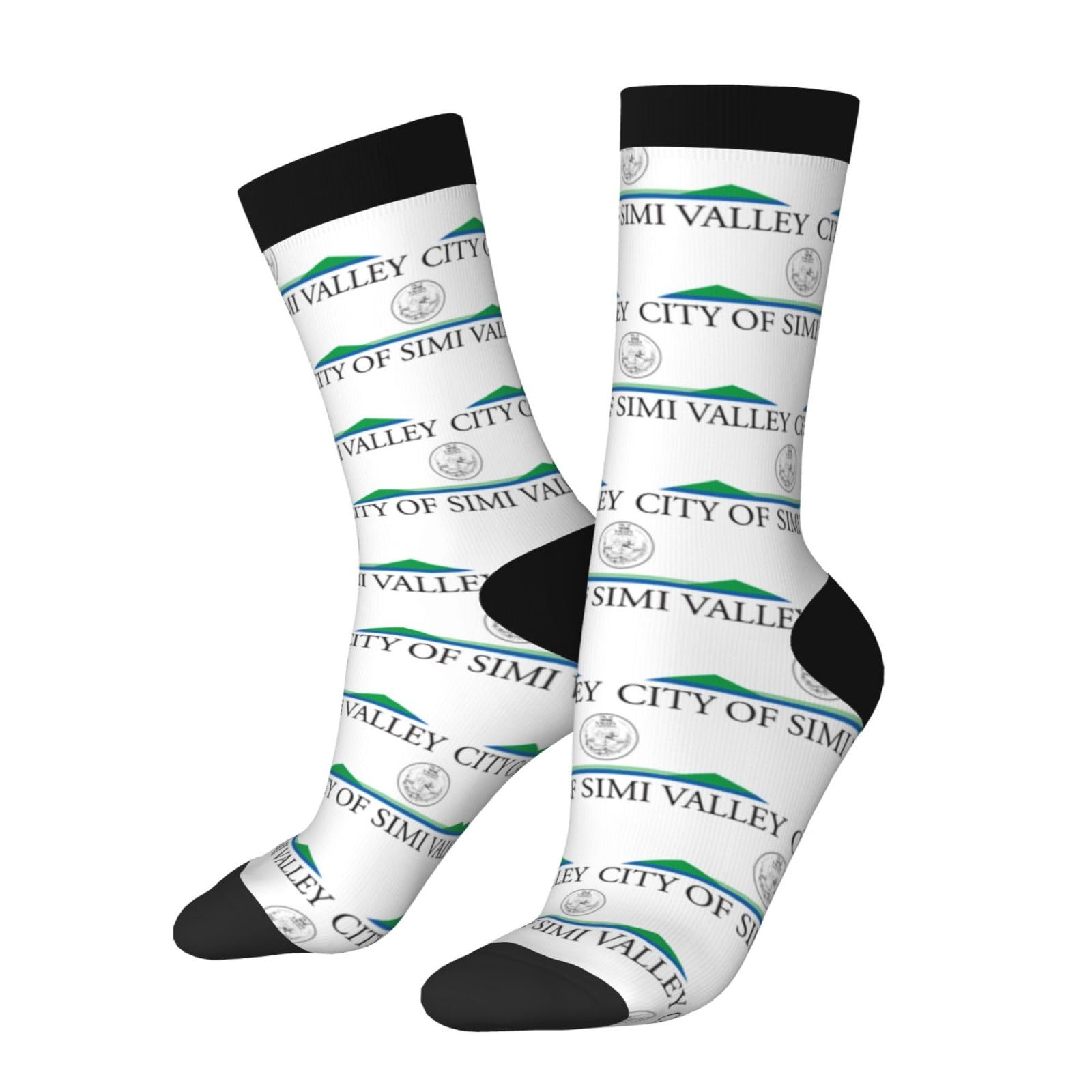 SIYTUAU Logo Of Simi Valley, California Socks For Women Men Cushion Athletic Crew Socks Casual Wicking Socks