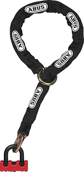 ABUS Granit Power XS67 and 10KS120 Chain Lock; Red Loop; 10 mm x 120 cm 47"