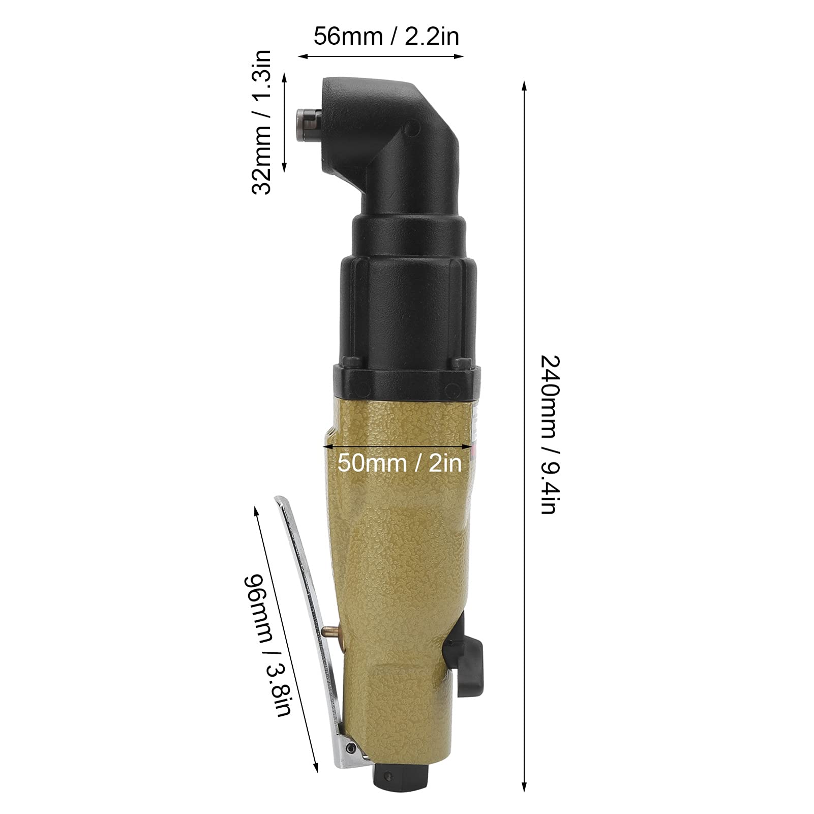 Cacciavite Pneumatico Cacciavite Pneumatico in Acciaio Legato KP 810L 60N M 6000 Giri/min Design a Gomito Doppio Martello per Manutenzione di Catene di Montaggio e Lavori in Spazi Ristretti