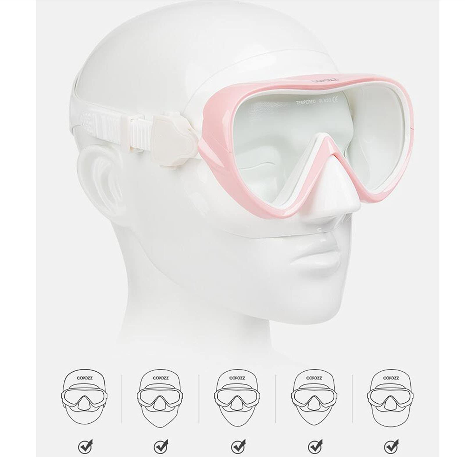 Maschera da Snorkeling Integrale, Maschera da Sub per Bambini e Adulti, Maschera da Snorkeling con Vista panoramica a 180°, respirazione sicura, Anti-Perdita e Anti-appan