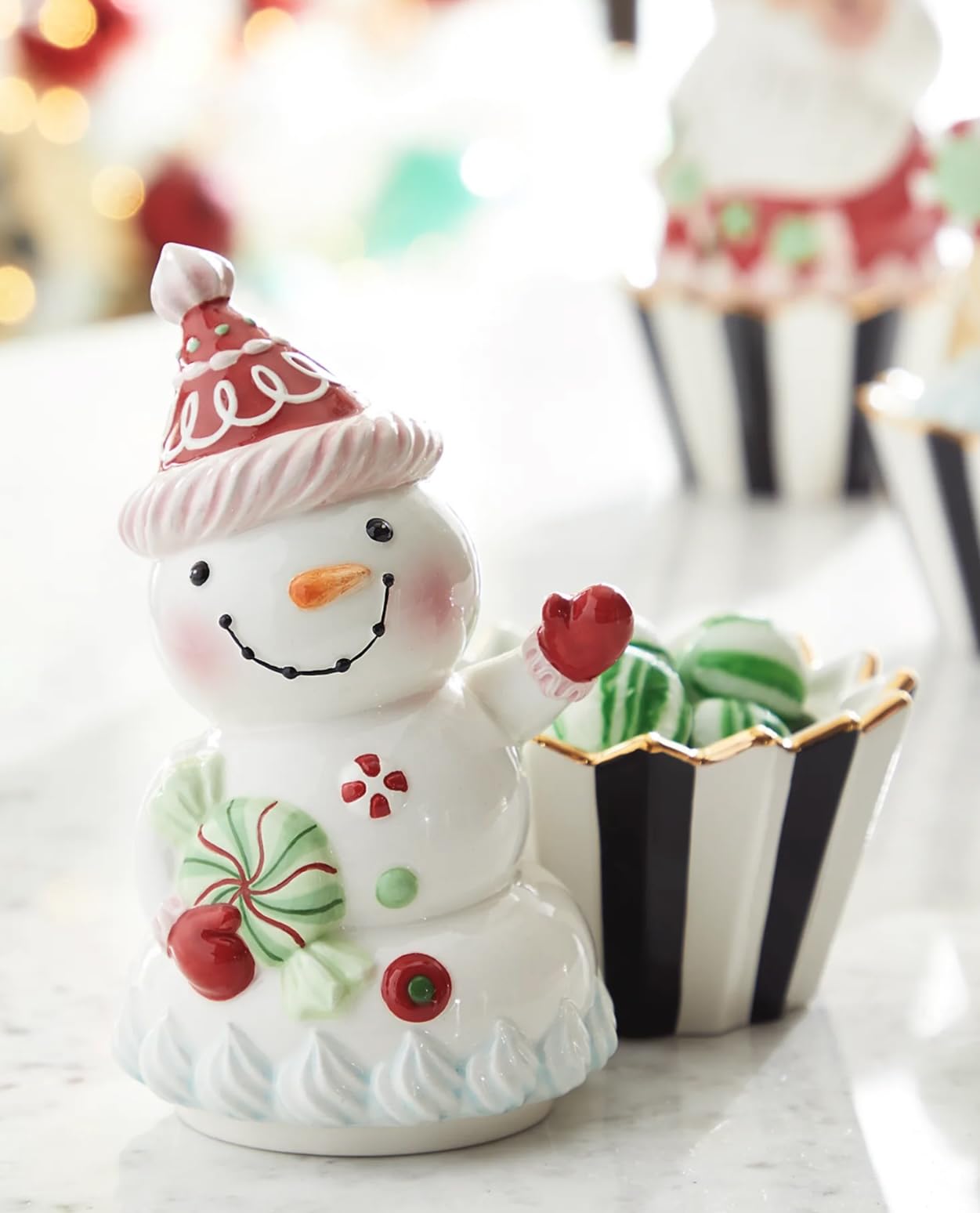 MACKENZIE-CHILDS Holiday Sweets Cupcake Box - Snowman