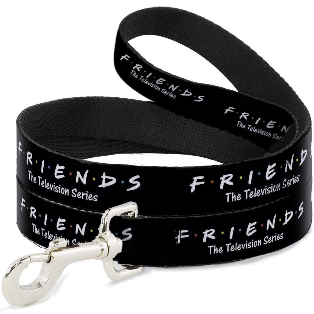 Friends Pet Leash, Dog Leash, Friends The Television Series Logo Black White Multi Color, 4 Feet Long 1.0 Inch Wide