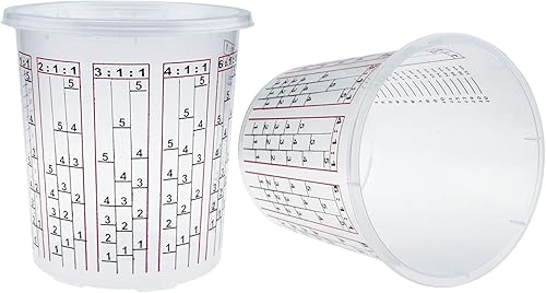 Miniatura 3 de Yesland Paquete de 30 tazas de mezcla de pintura con tapas, 32 onzas de pintura de plástico y vasos de mezcla epoxi con proporciones de mezcla