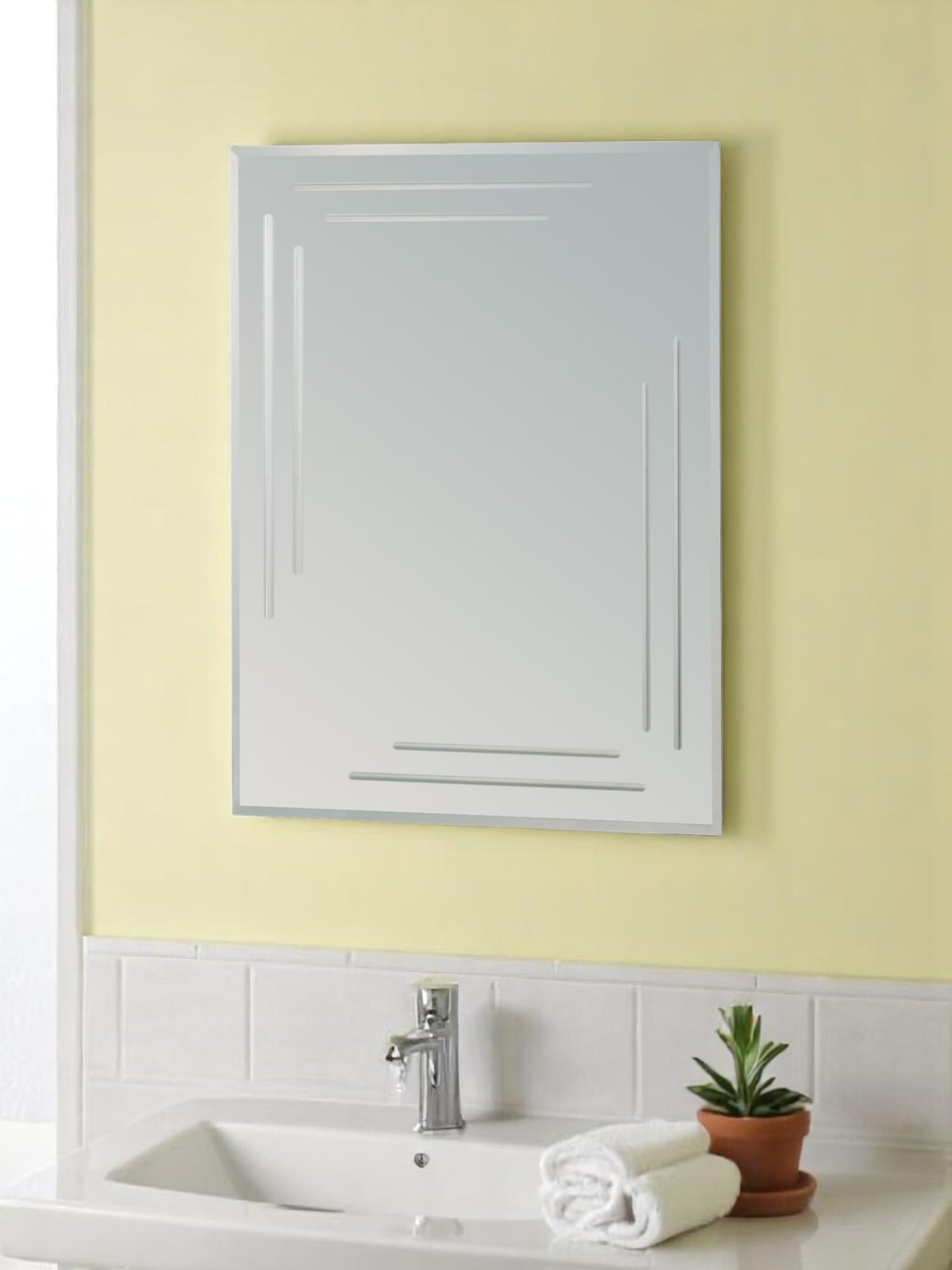 Showerdrape Chelsea Rectangular Wall Mounted Frameless Bathroom Mirror 60 X 45Cm from B&Q
