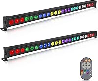 UKing RGB LED Falmosó Fénysáv 24x3W - Távirányítós DMX Diszkó Fényeffekt Szett, Zenére Villogó Színes Parti Világítás DJ Rendezvényekhez - 2 1