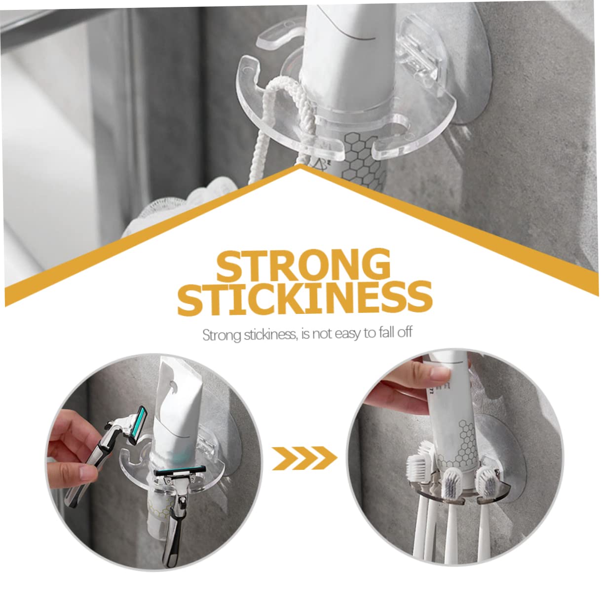 Amosfun 24piezas Soporte De Cepillos De Dientes Adhesivo De Pared Organizador Transpirable para y Baño para Cepillos Afeitadoras y Instalación Sin