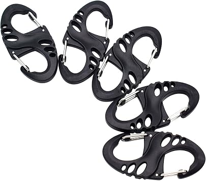 12 Pack S Shaped 8 Shaped Snap Keychain Hook Clip Outdoor Camping