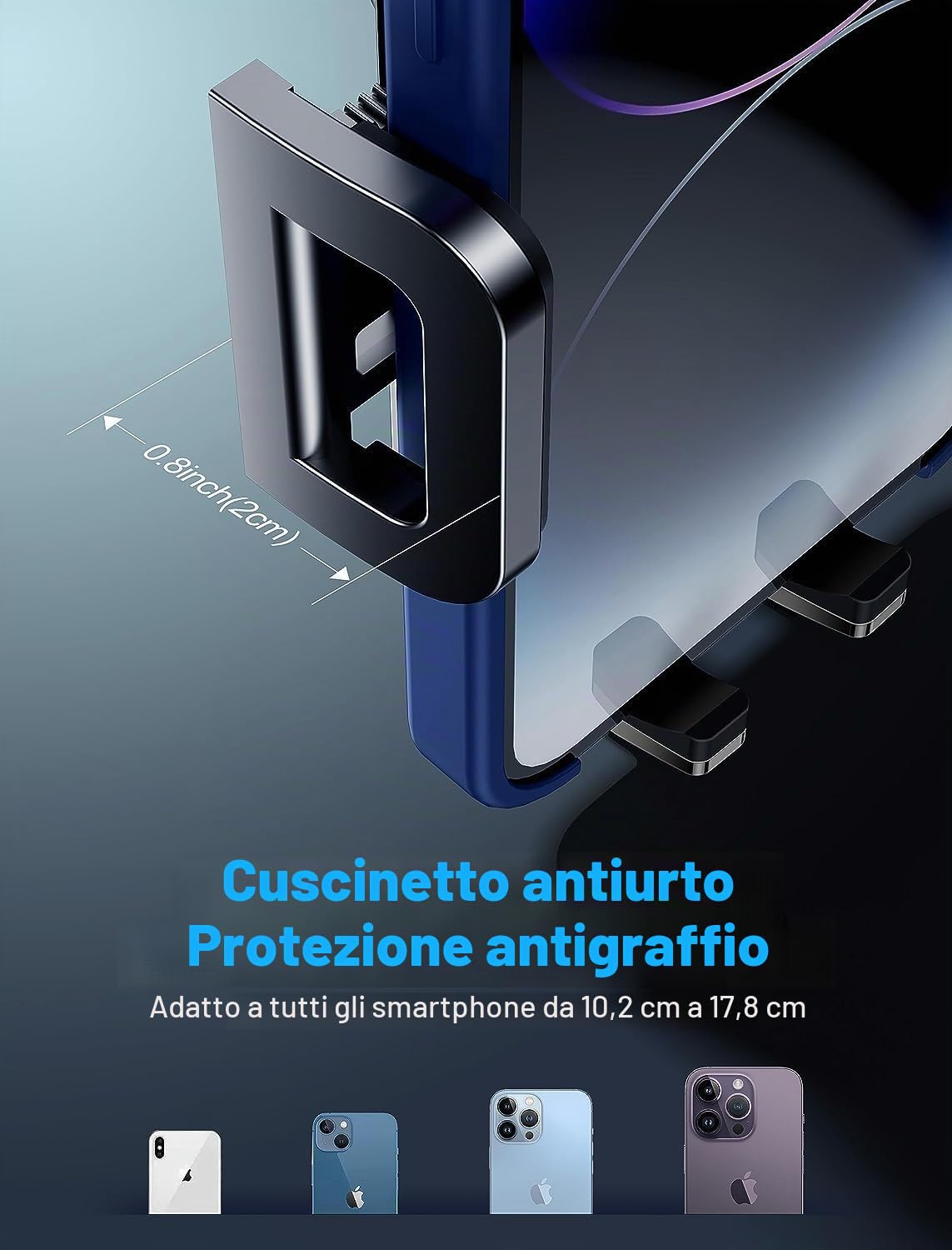 Supporto portabicchieri, supporto per telefono cellulare, supporto per cellulare per iPhone 14, Samsung e altri smartphone (Black)