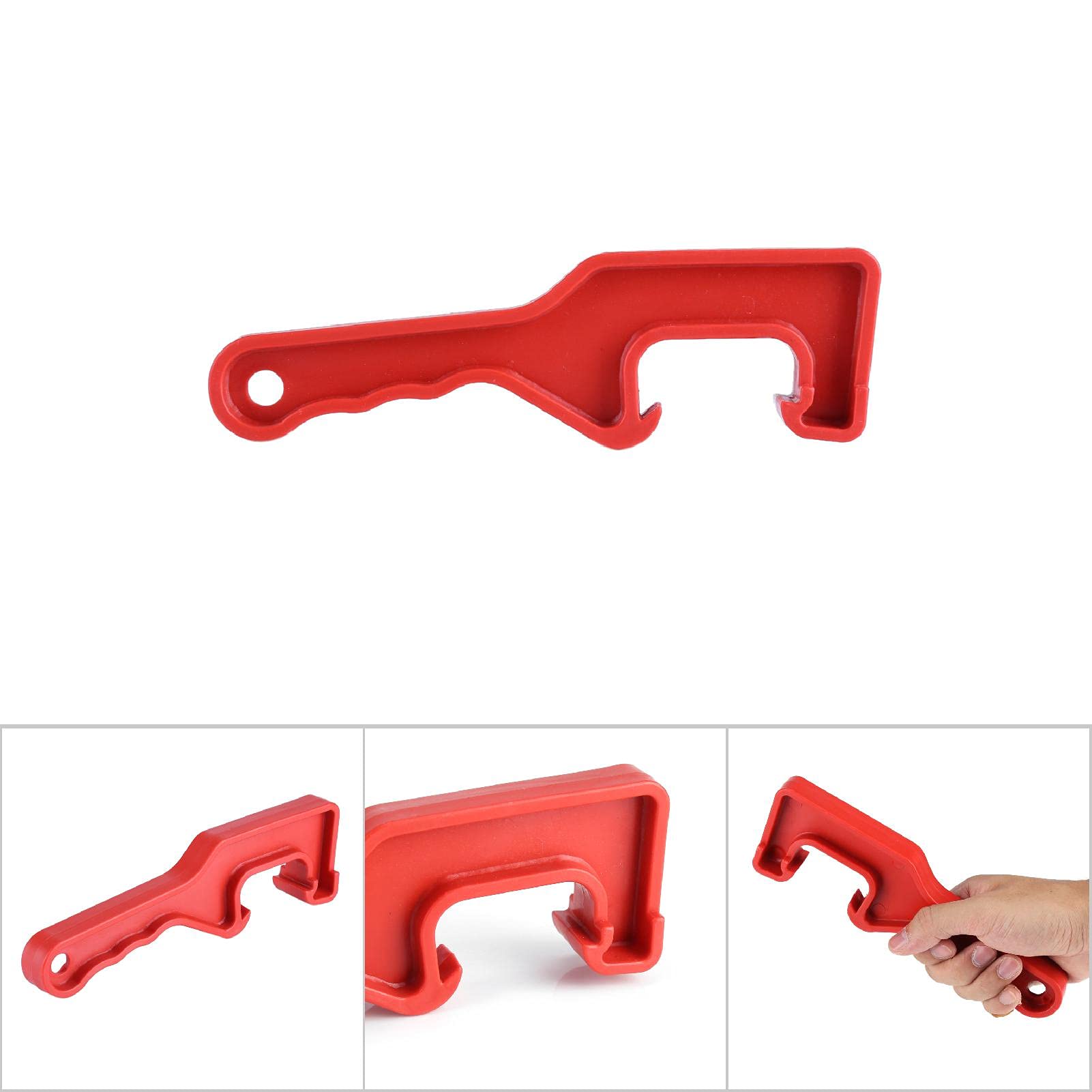 Apriscatole Per Secchi Vernice Hominas - Apri Coperchi Plastica, Maniglia Lunga, Rosso 20cm