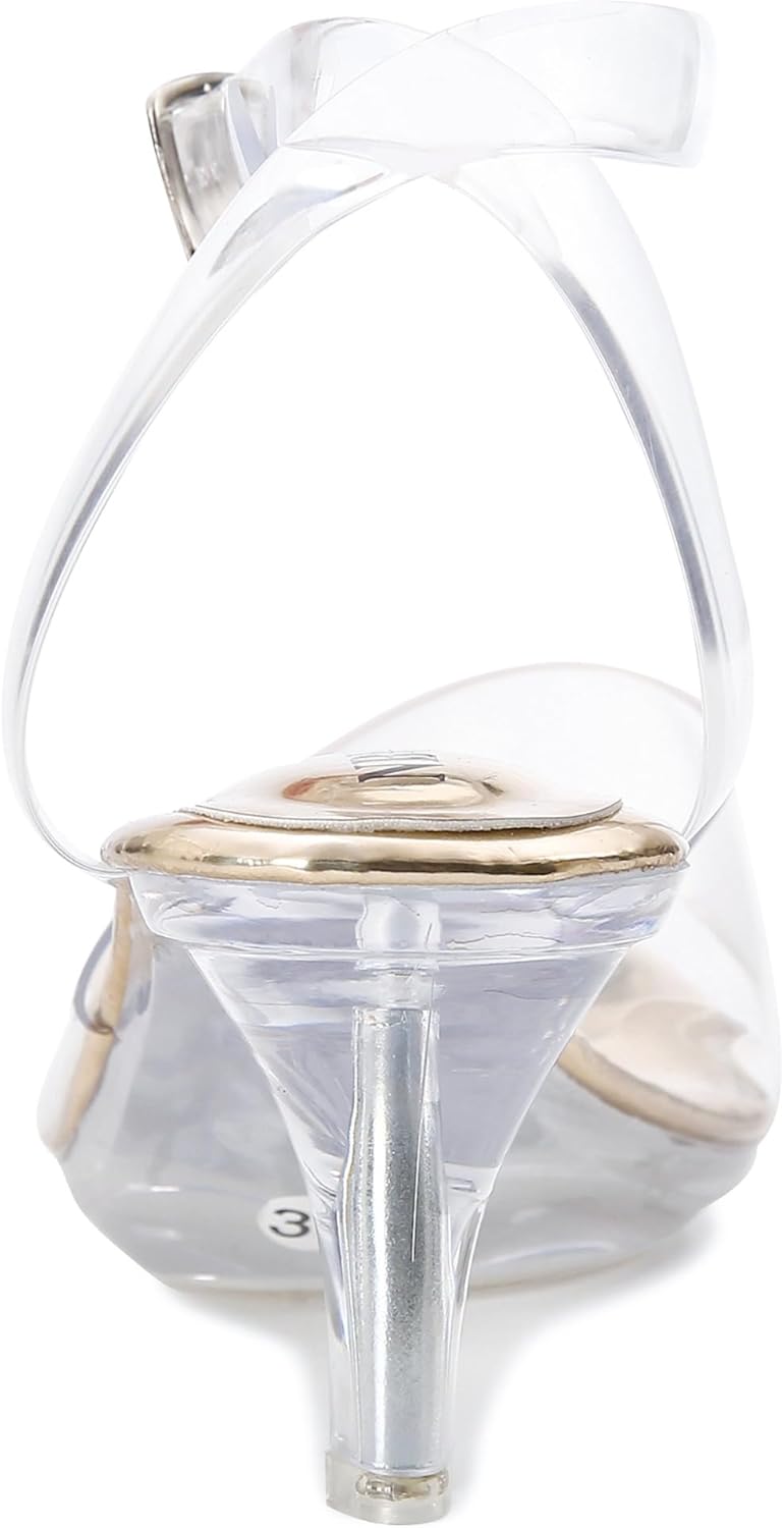 NBUUNBU Clear Strappy Heels For Women Transparent Ankle Strap Platform High Heeled Sandals Sexy Stiletto Comfortable Crystal Dress Shoes Adjustable Buckle Open Toe Pump Mules - Image 6