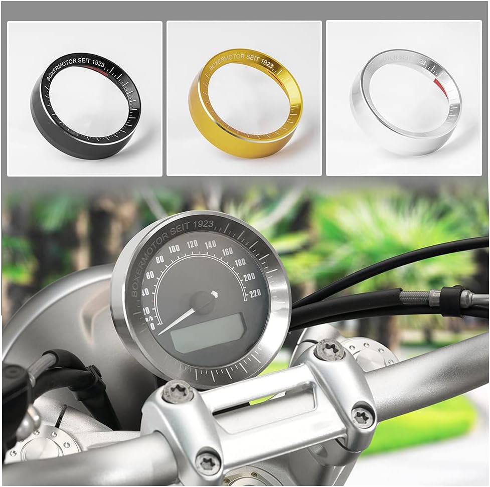 Motorcycle Speedometer Instrument Bezel Gauge Speedo Meter Odometer Shell Ring Tachometer Trim Cover for B.M.W R Nine T R9T R NineT RnineT Pure Scramble Urban G/S 2017 2018 2019 2020 (Black)