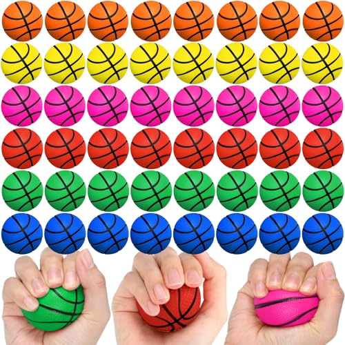 100 Pcs Mini Basketball Foam Balls 2'' Foam Party Favors, Multi Colors