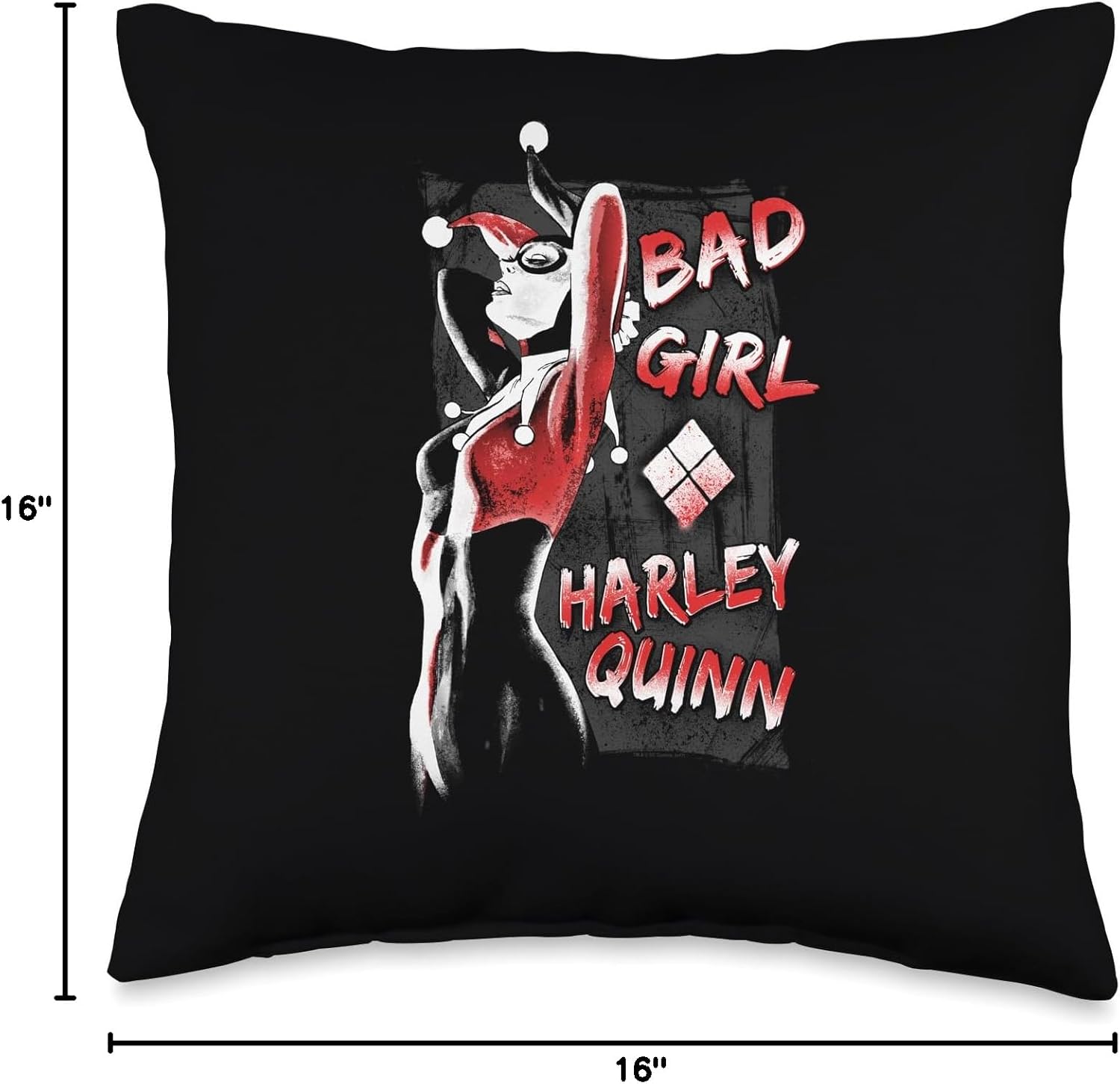 Harley Quinn Bad Girl Throw Pillow