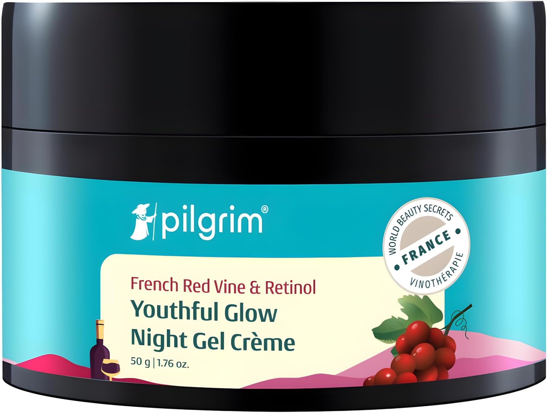 French Red Vine Anti Aging Night Cream for women with Retinol, Mulberry & Vitamin C For Glowing Skin & Skin Repair| Retinol Night cream for oily, dry & sensitive skin|Anti aging cream|50g