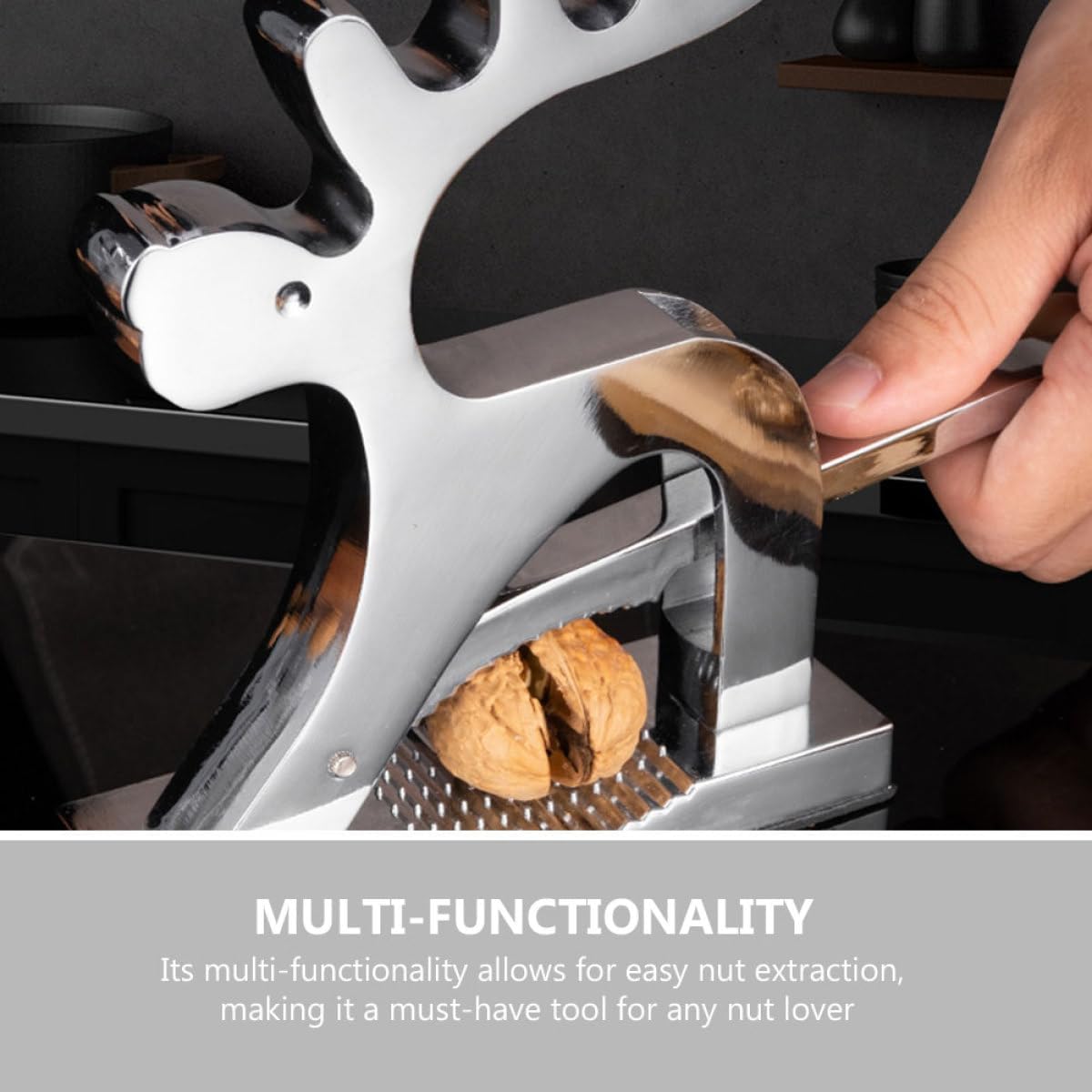 Deer-shaped Walnut Cracker Nutcracker Alloy Nut Clamp Shell Opening Tool Kitchen Gadget for Dried Fruit and Pecan Nuts