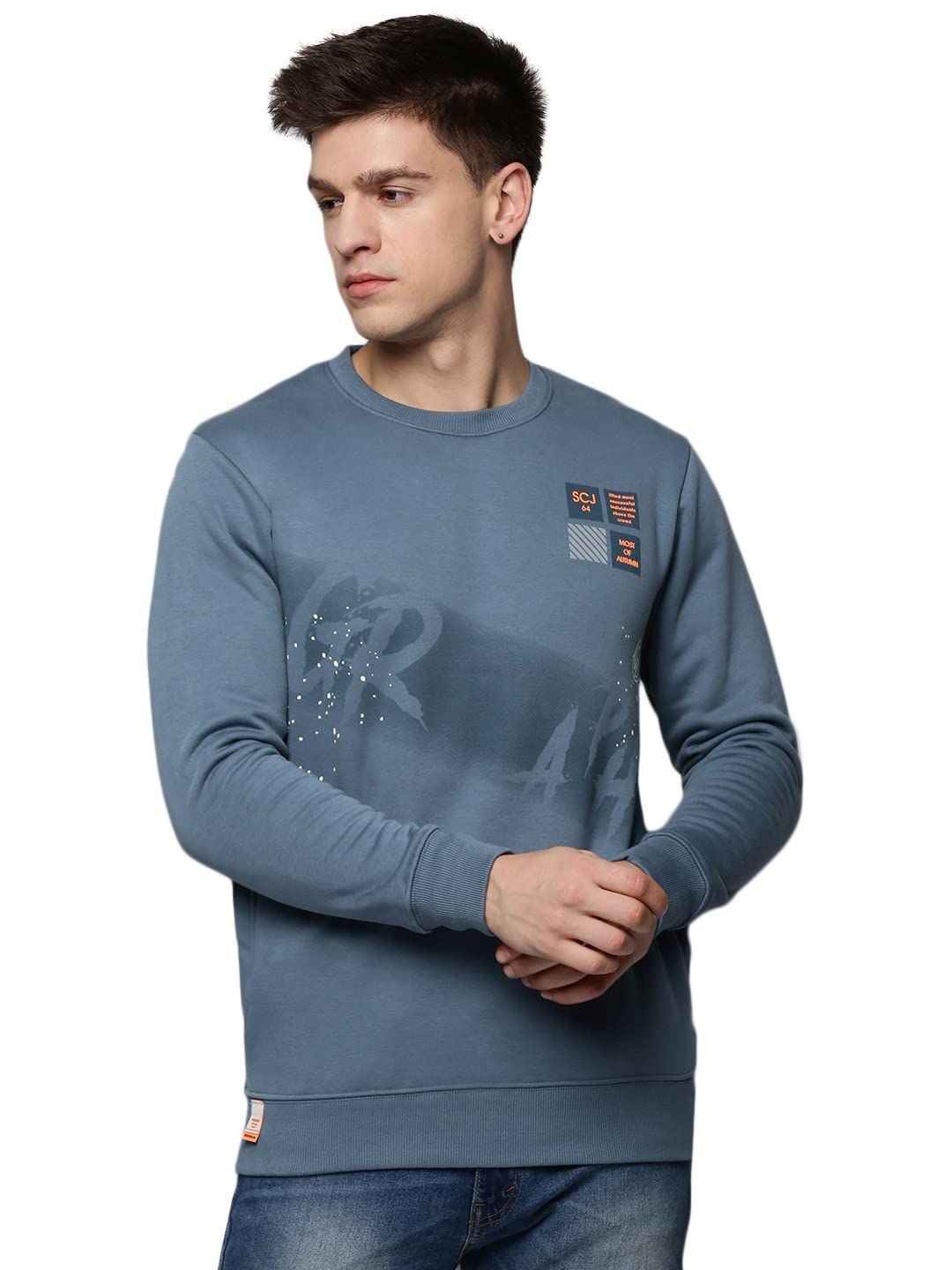 showoffff Men Solid Pullover Sweatshirt | Round Neck Full Sleeves Cotton Sweatshirt's for Mens | Slim Fit Regular Length Sweatshirts for Men's-picture-38