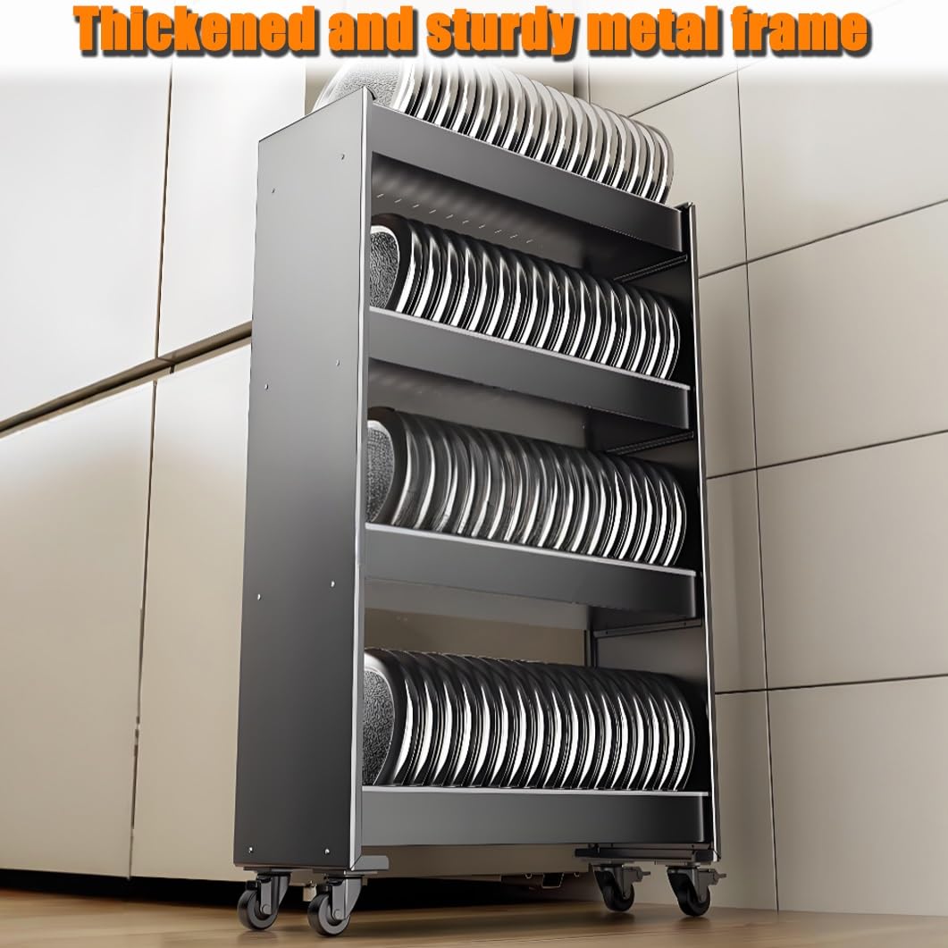 Carrello portaoggetti sottile in metallo, carrello da cucina con rotelle, armadio stretto a 3 livelli, organizer mobile da bagno per piccoli spazi