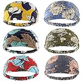 Carede Boho Bandana Headbands for Women Elastic Wide Yoga Headbands Outdoor Floral Print Sports Head