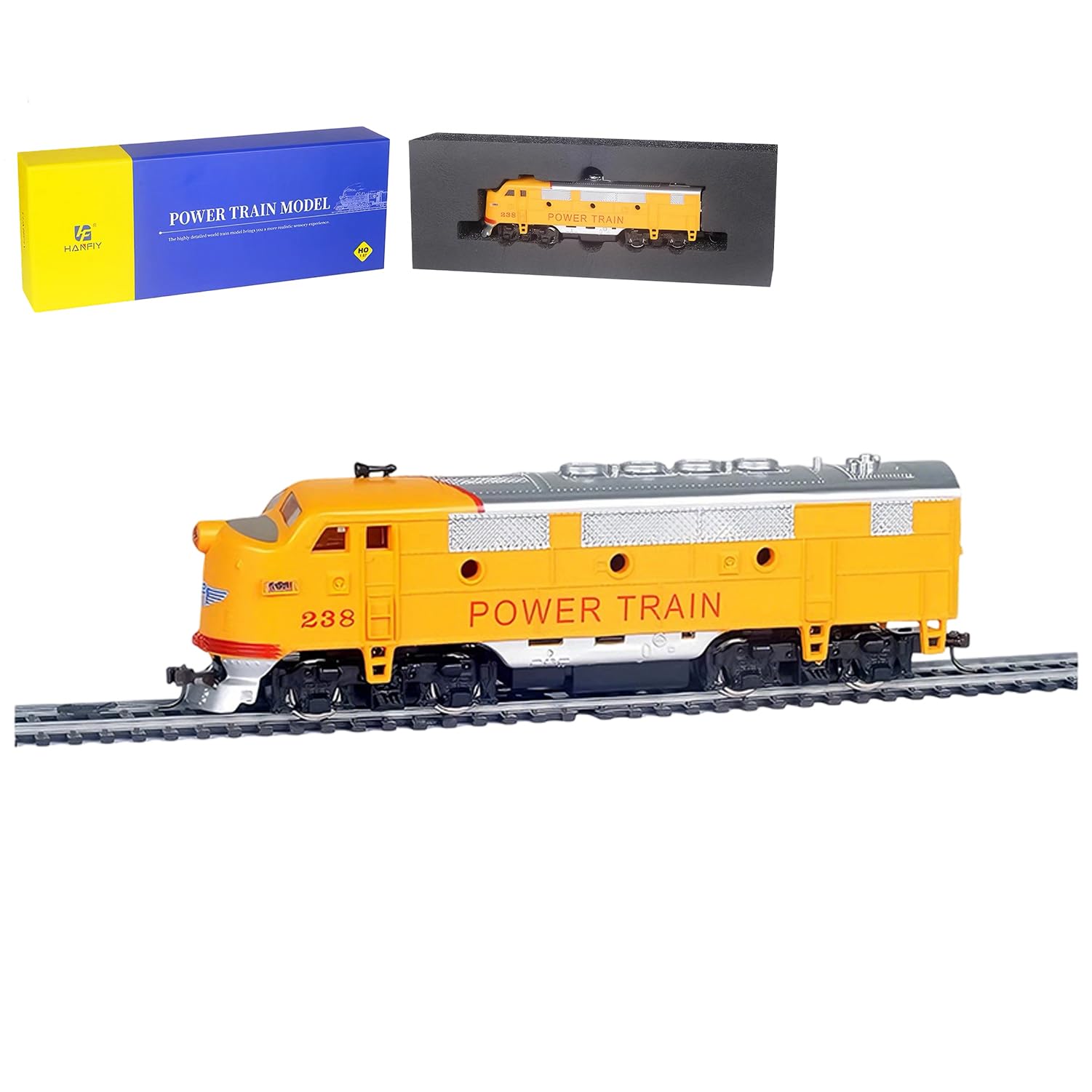 BrickBounty HO Scale Train Locomotive, 1:87 Power Train Locomotive Compatible with All HO Model Railroads, Collection for Miniature Model Train Enthusiasts (96300)