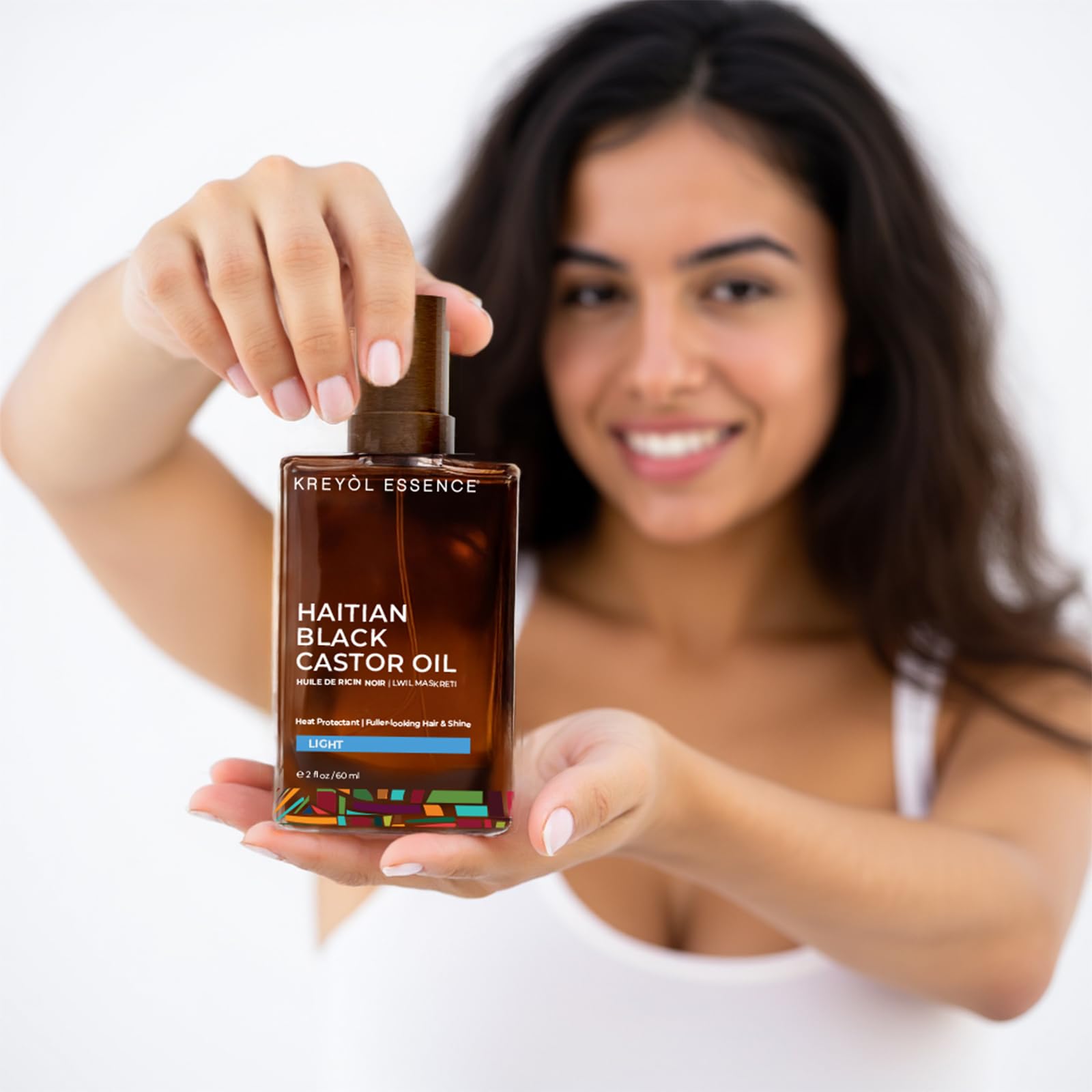 Kreyol Essence Haitian Black Castor Oil Light Hair Oil with Heat Protection