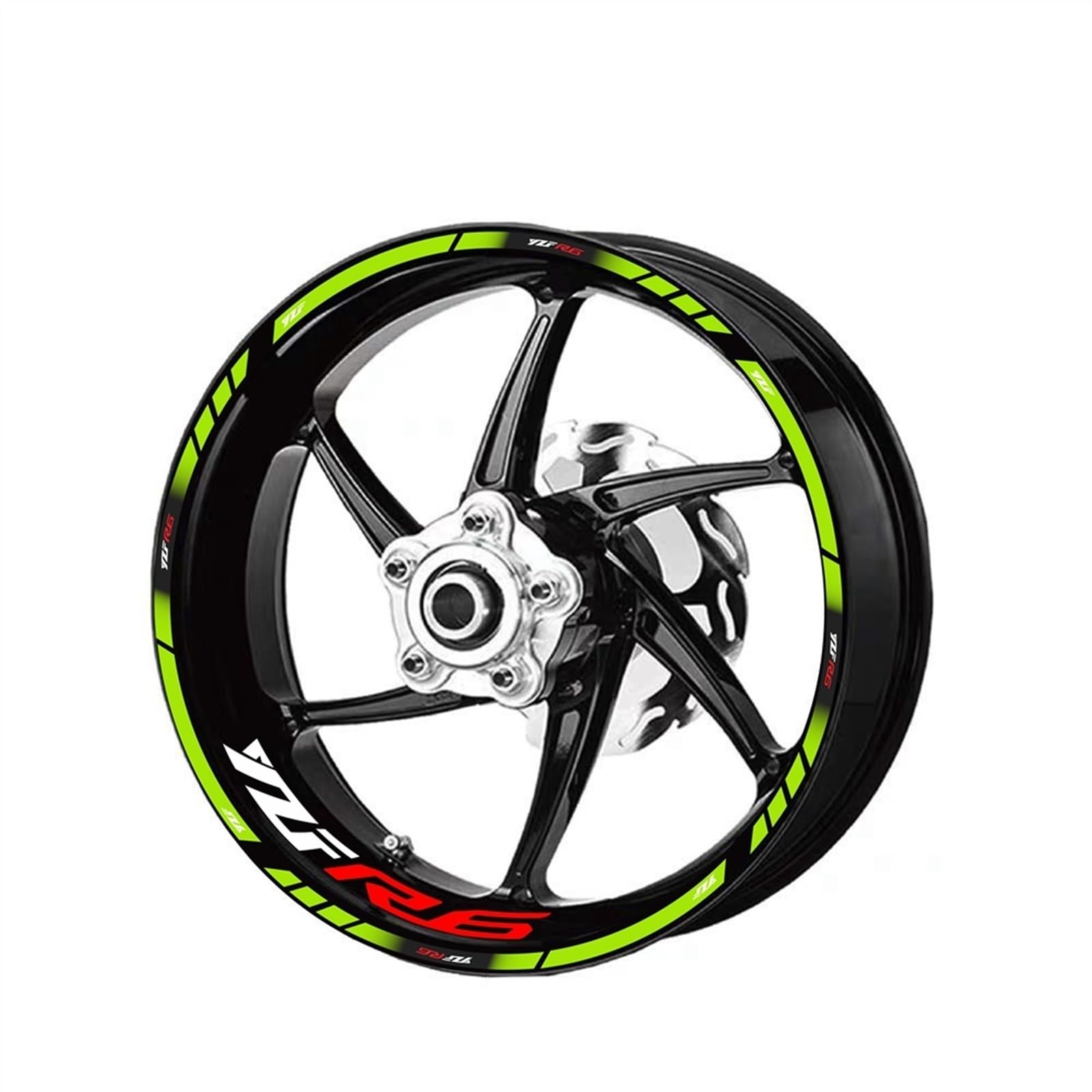 Motorcycle Front and Rear Tire Rim Reflective Decals Waterproof Stickers Accessories for Yamaha YZF R6 Decorative(Color2)