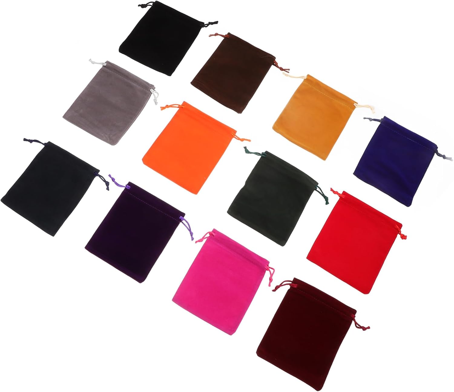 Ipetboom 48pcs Velvet Drawstring Pouches Reusable Small Storage Bags for Jewelry Wedding Favors and Candy Soft Lint Material Colors