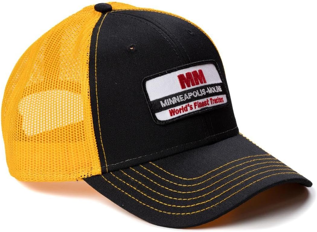 Agriculture Minneapolis-Moline World's Finest Tractors Logo Hat Black w/Gold Mesh M670BGM