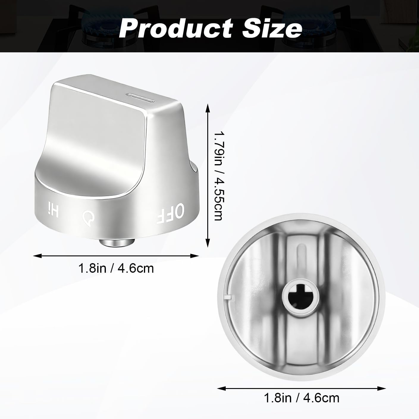 W11239985 W10850015 Stove Knob - Compatible with Whirlpool Stove Knobs Replacement,W11239985 Whirlpool Gas Stove Oven Knobs WFG550S0HZ0 WFG525S0JV0 Range Knob (5pcs)
