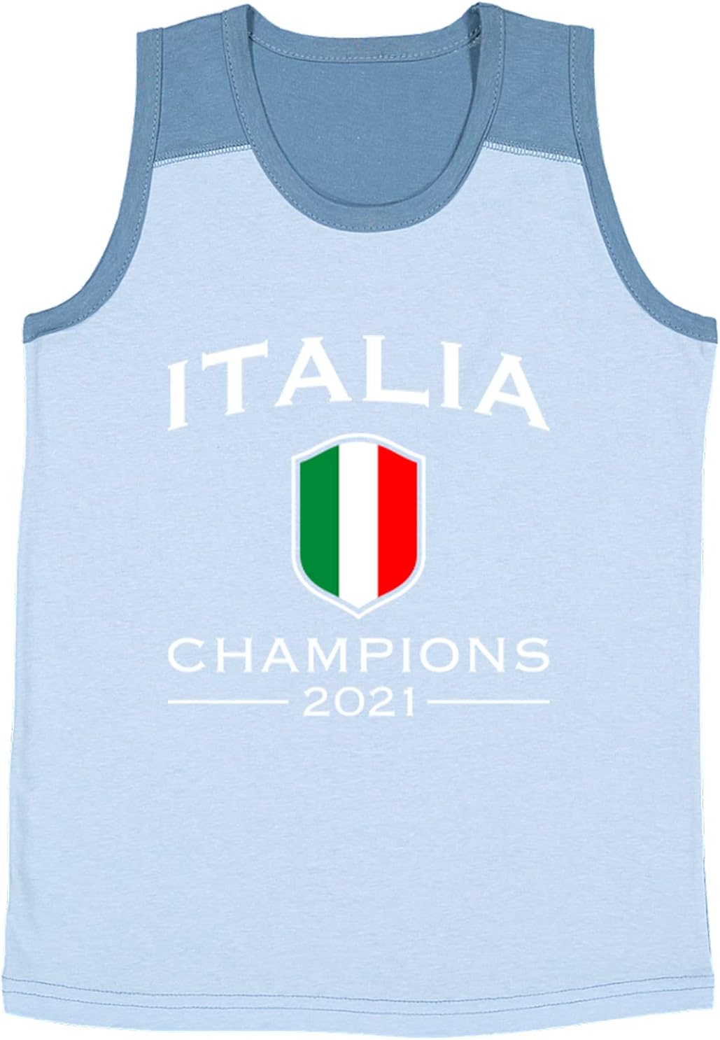 Italia 2021 Champions - Italy Futbol Youth Contrast Back Tank Top
