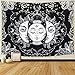 Produktbild LOMOHOO Tarot-Wandteppich Sonne und Mond Psychedelische Tapisserie Schwarz Himmlisch Wandbehang Wandteppiche indisch Mandala Bohemien Hippie Strand werfen (A-Sonne und Mond, M/130cmx150cm)