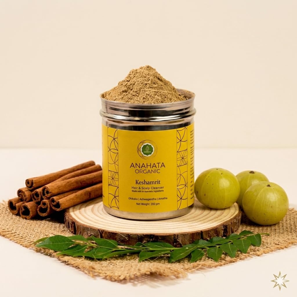 Anahata Keshamrit Hair & Scalp Cleanser 200g | Ayurvedic Herbal hair Wash Powder | 22 Natural Ingredients | Anti-Dandruff, Itch Relief & Oil Control | For Healthy, Soft & Shiny Hair-picture-34