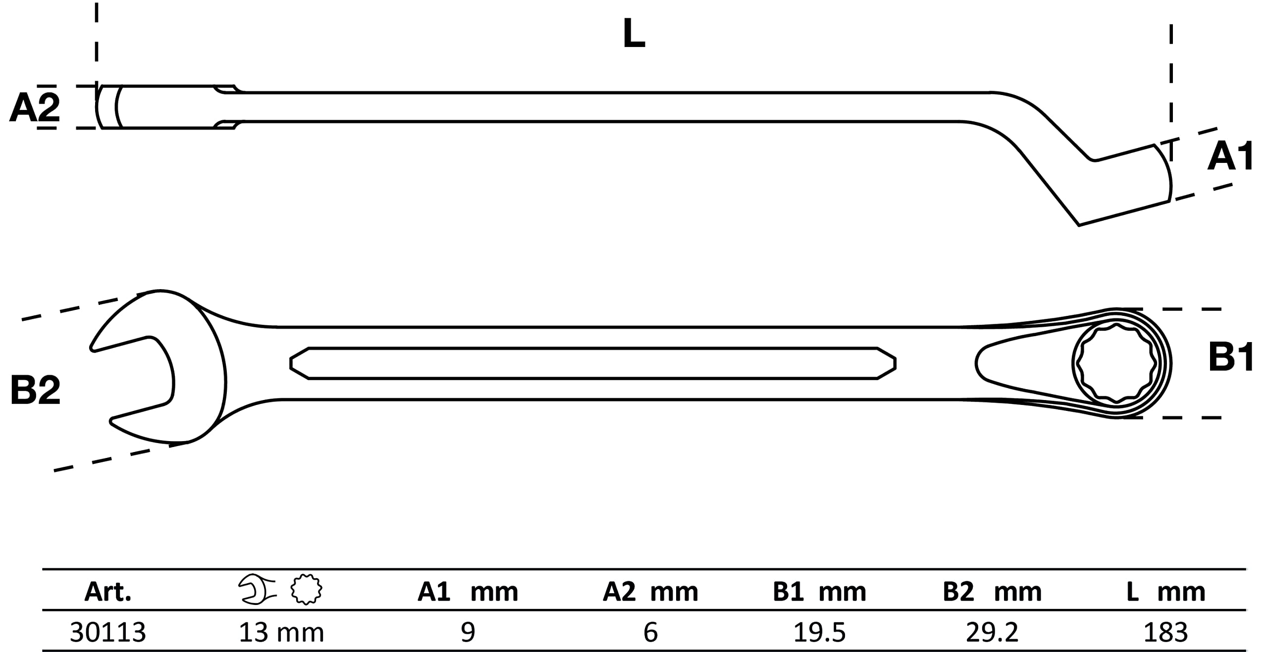 BGS 30113 | Combination Spanner | offset | 13 mm