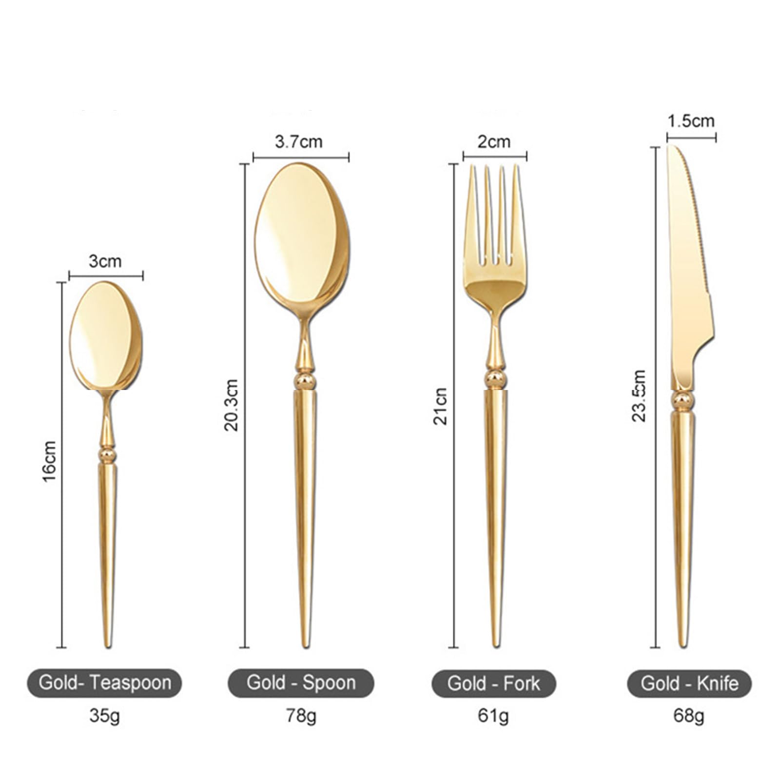 Este Juego de Cubiertos Dorados de Acero Inoxidable 18/8, Juego de Cubiertos Dorados para 10 Personas, Juego de vajilla con Mango Estilo francés con Cuchillo para Carne, Tenedores, cucharas,