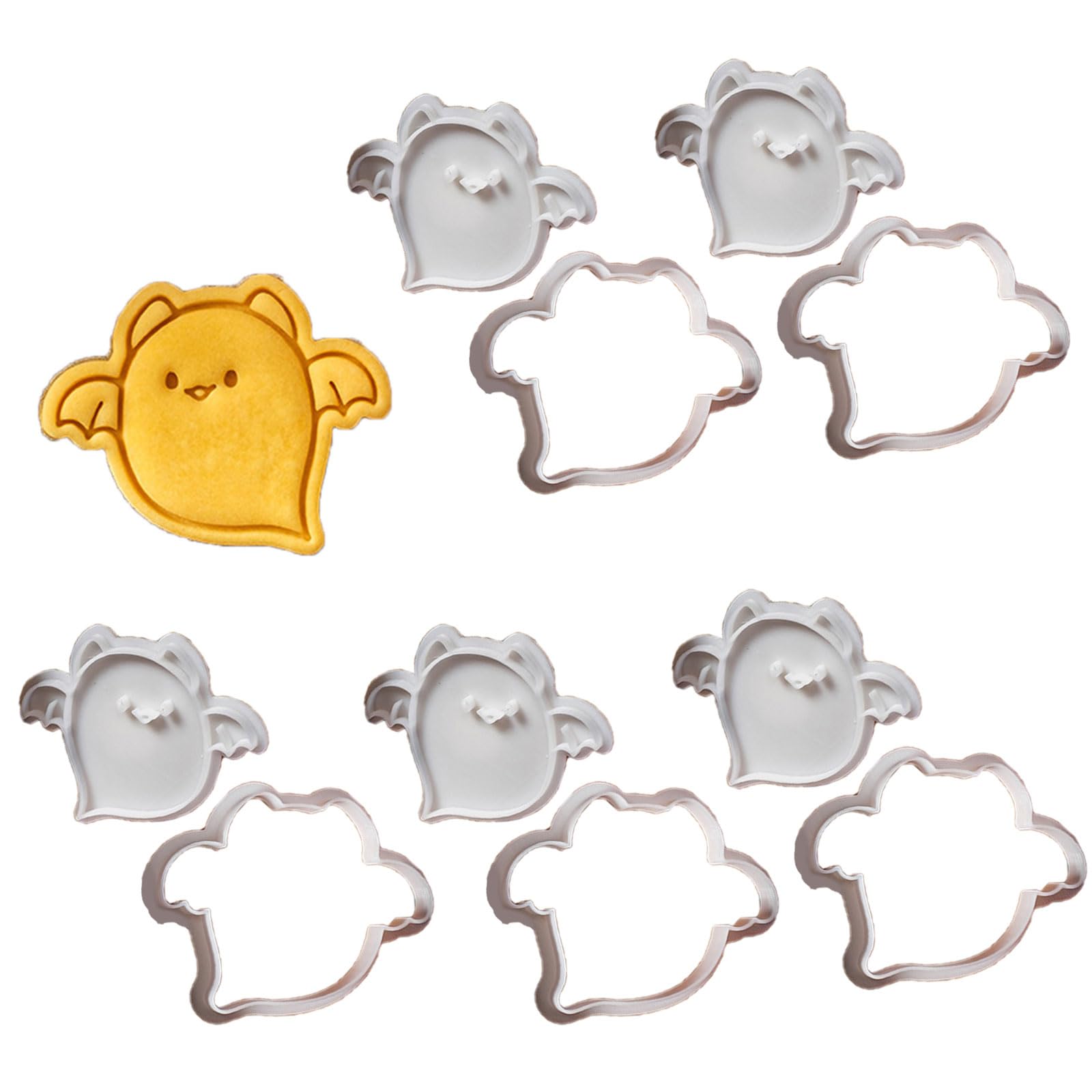 Tsophreniq 5Pcs Halloween Specter Biscuits Cutter Pressable Biscuits Mold Plastomer Cookie Stamp Kitchens Baking Supplies Easy to Use Plastomer Biscuit Mold Easy to Cleans Baking Tool