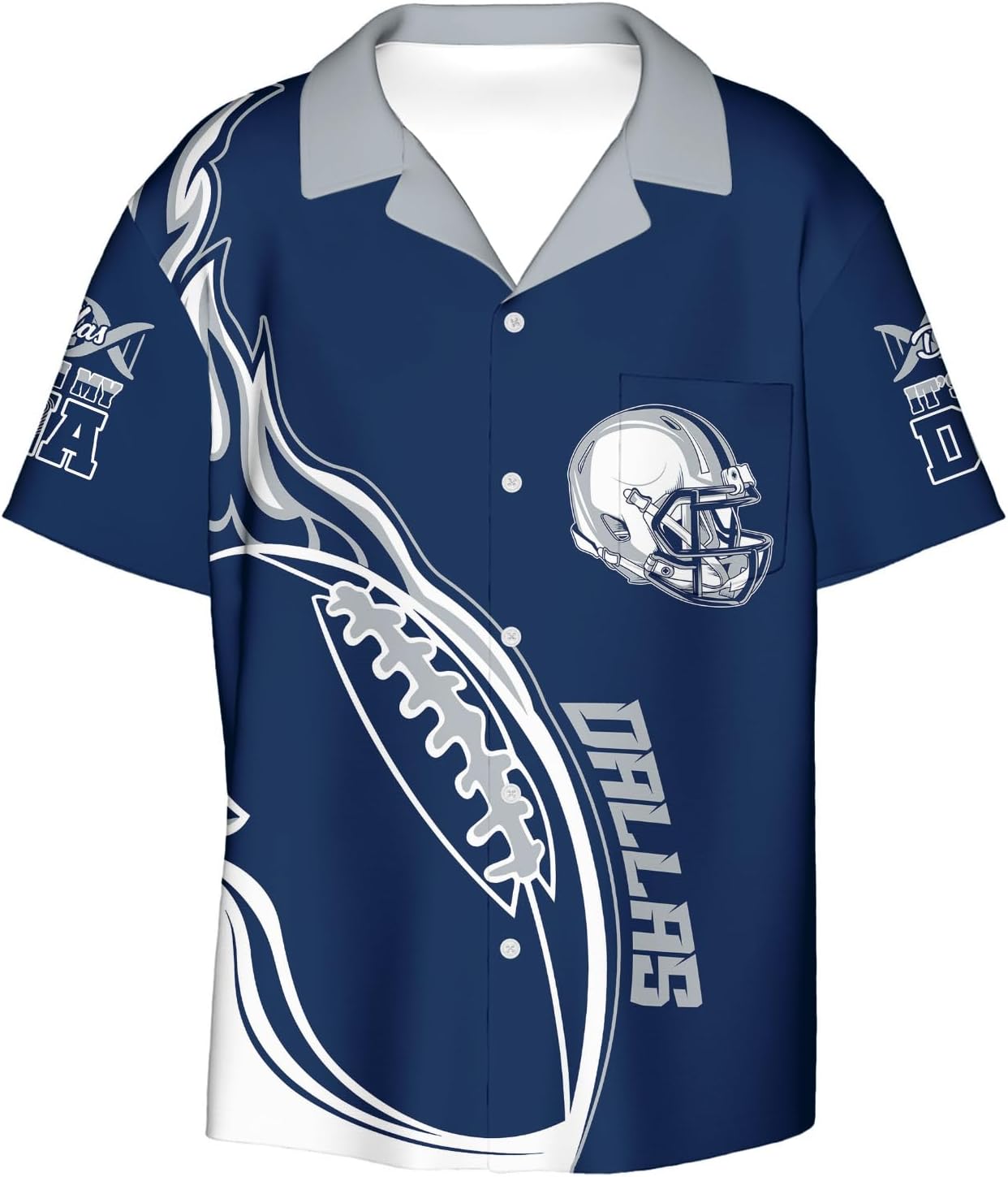 Unisex Football Sports Fan Hawaiian Shirts Short Sleeve, Button Down Shirt Present
