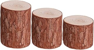 Cabilock Unique Shape Genuine Cedar Wood Stump Base Small Tree Candleholder DIY Holiday Decor Photo Backdrop