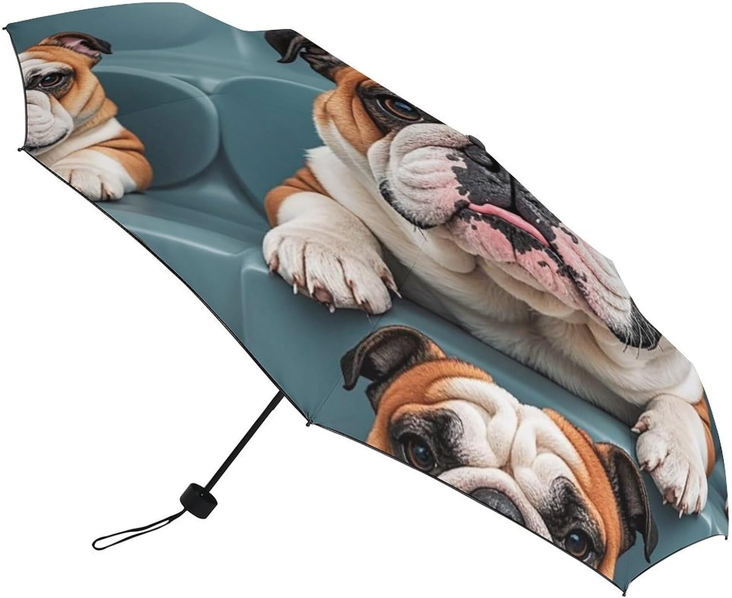 Folding Small Sun Umbrella Funny English Bulldog Windproof Travel Umbrella Lightweight Small And Compact Suit for Pocket