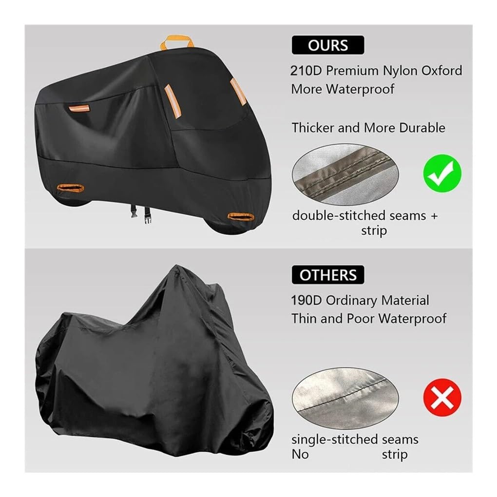 Cubierta De Piezas Accesorios Motocicleta L XXL con Correas Delanteras Y Traseras Ajuste Seguro En Cualquier Clima Protección Al Aire Libre A Prueba Polvo Motocicleta Aire Libre Temporada Cubierta